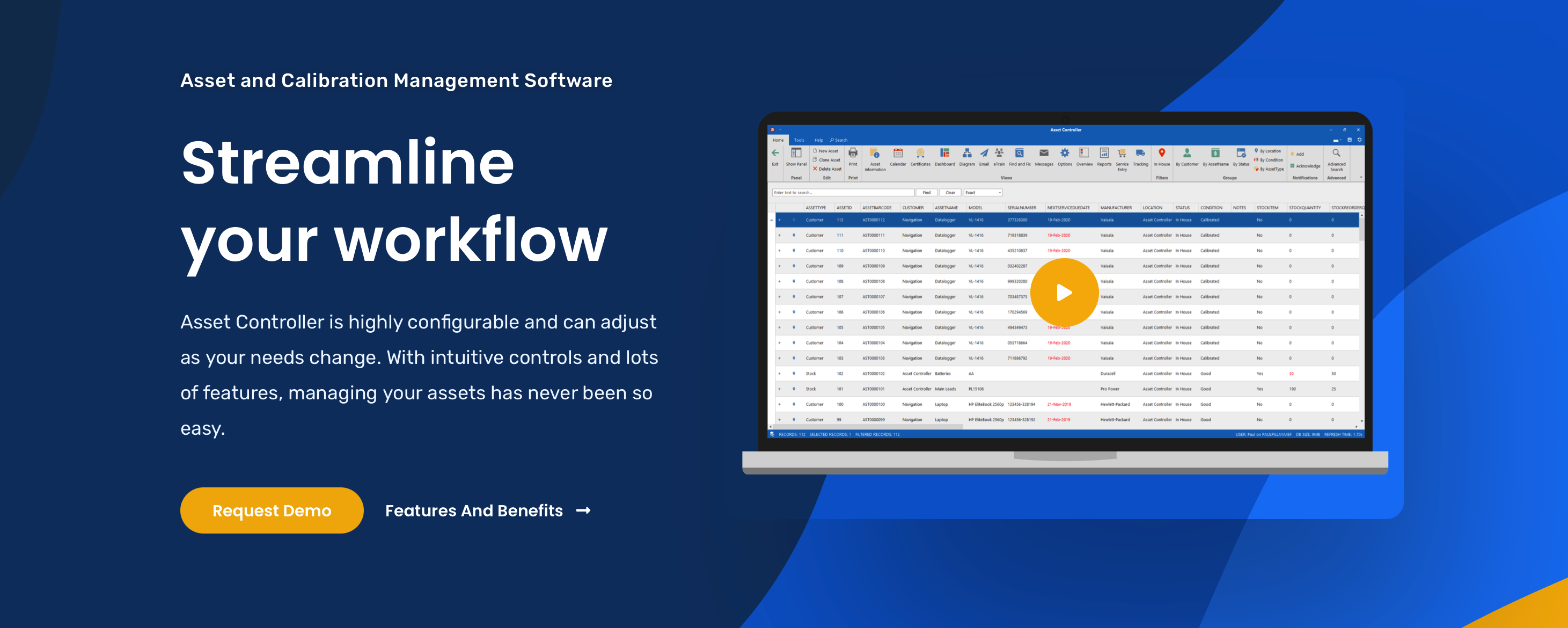 screenshot of Asset Controller